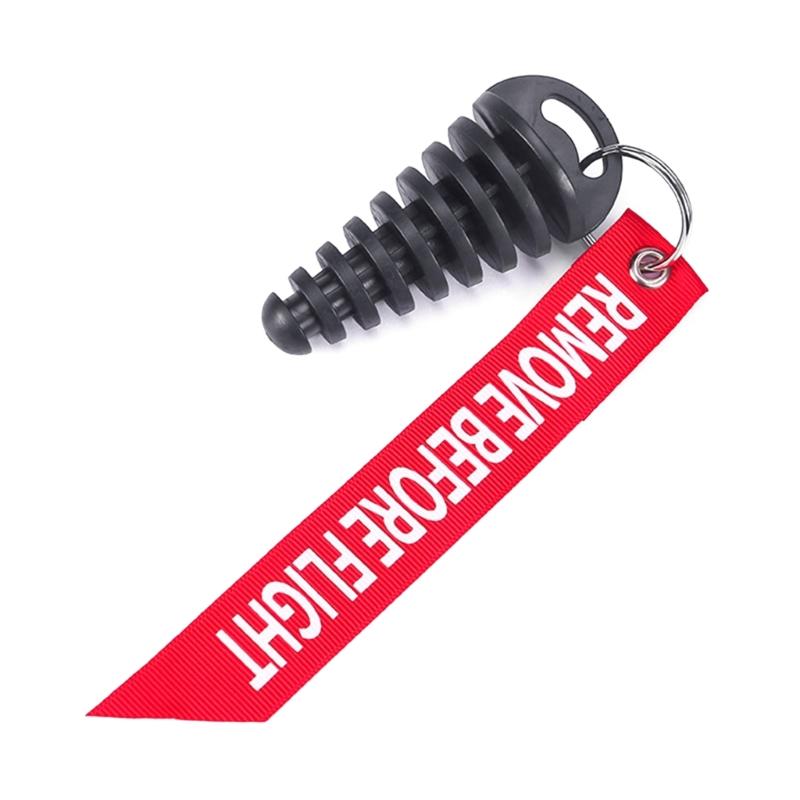 Muffler Exhaust Wash Plug 0.6"-1.5" Wash Plug with Keychain for Motorcycles Dirt Bike 2 Stroke Exhaust Silencers