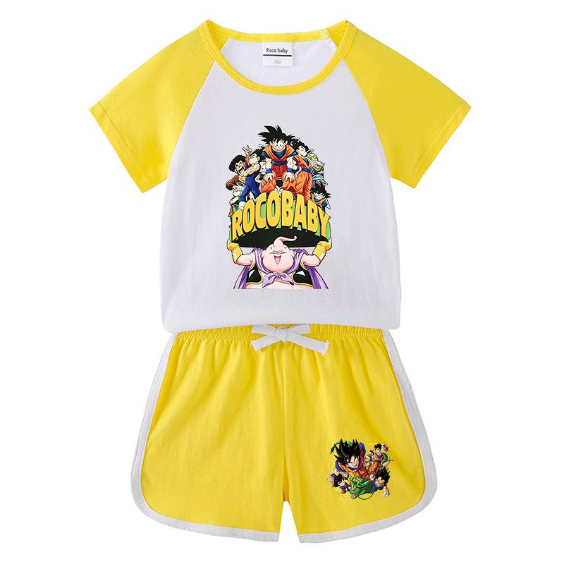 Children's Color Block Summer Sports Set: Hot Pants & Short Sleeve T-shirt for Boys and Girls