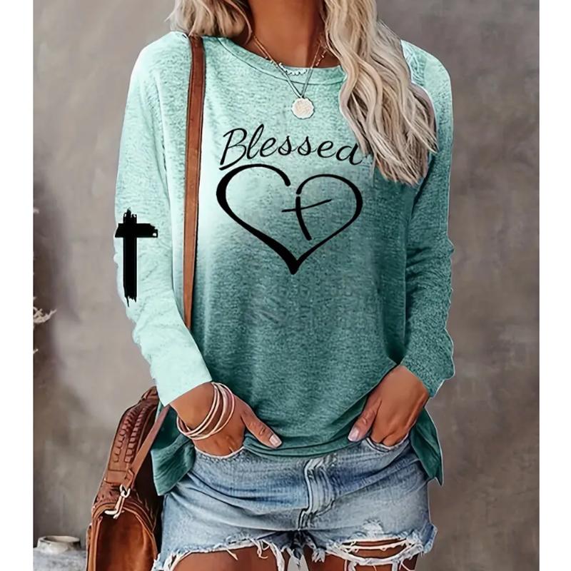 2025 Autumn & Winter Women's New Casual Crew Neck Long Sleeve Top 3D Love Pattern