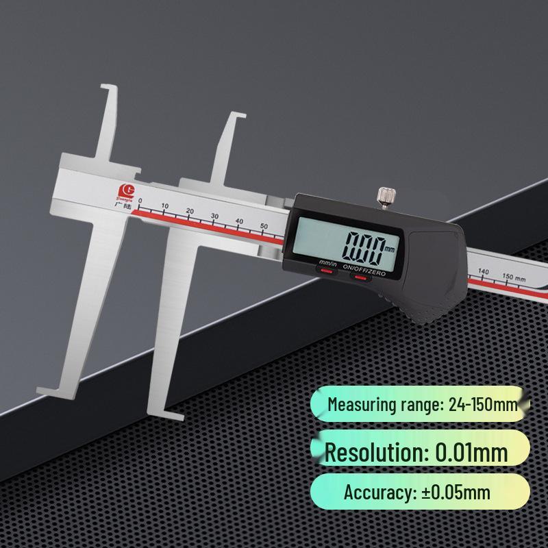 Guilin Guanglu High Precision Digital Caliper with Double Inner Groove, 24-150mm for Inner Diameter and Hole Measurement