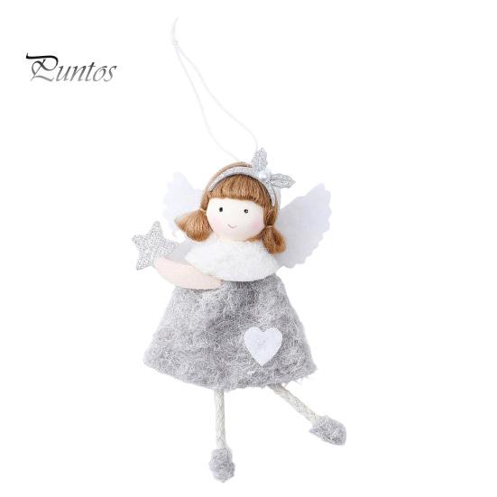 Pastel Color Seasonal Ornament Christmas Plush Doll Ornament, Xmas Tree Decorative Angel Cute Keepsake for Pendant Tree, Winter Holiday Home