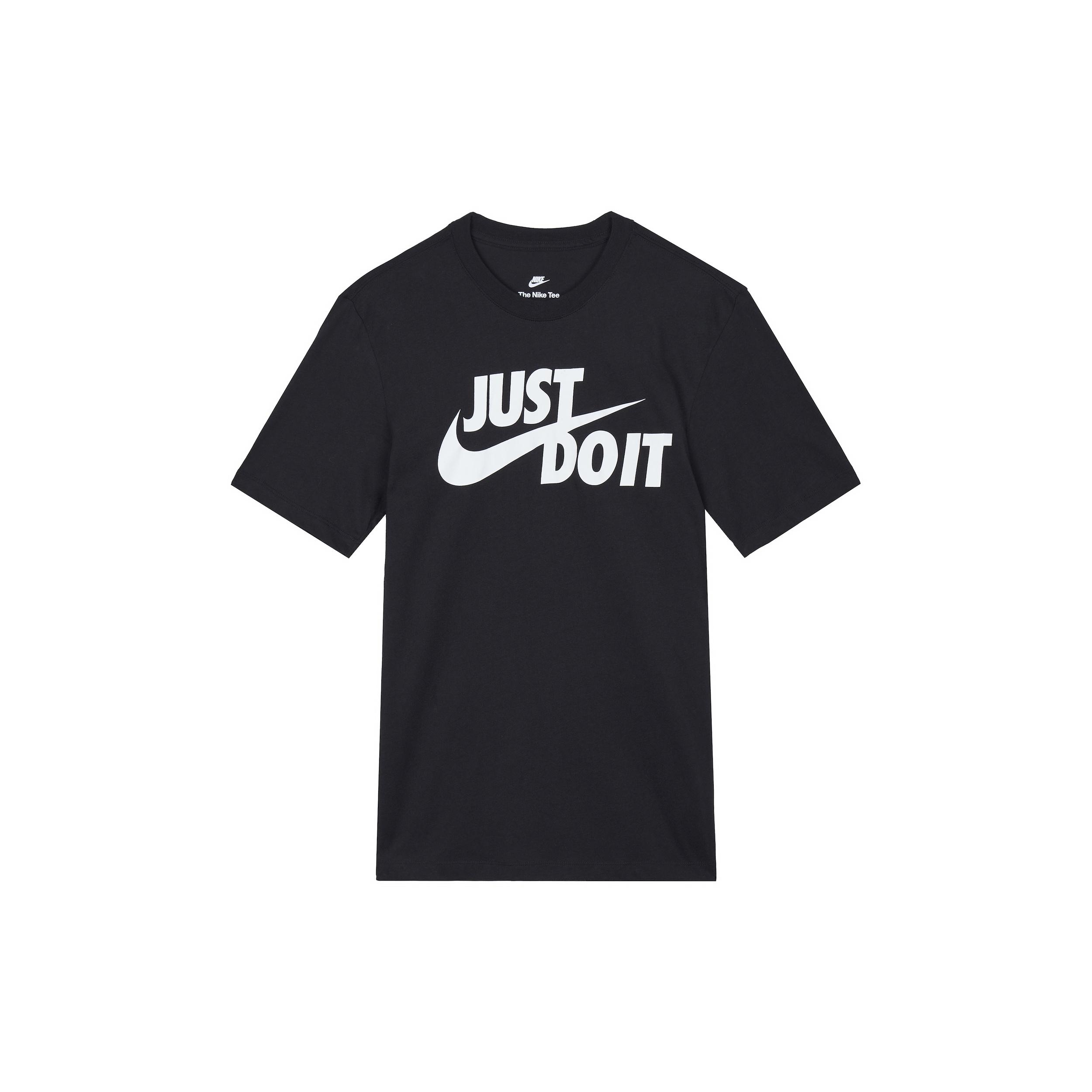 Nike Just Do It Swoosh T-shirt Asia Sizing Black White Men s AR5007-011 M