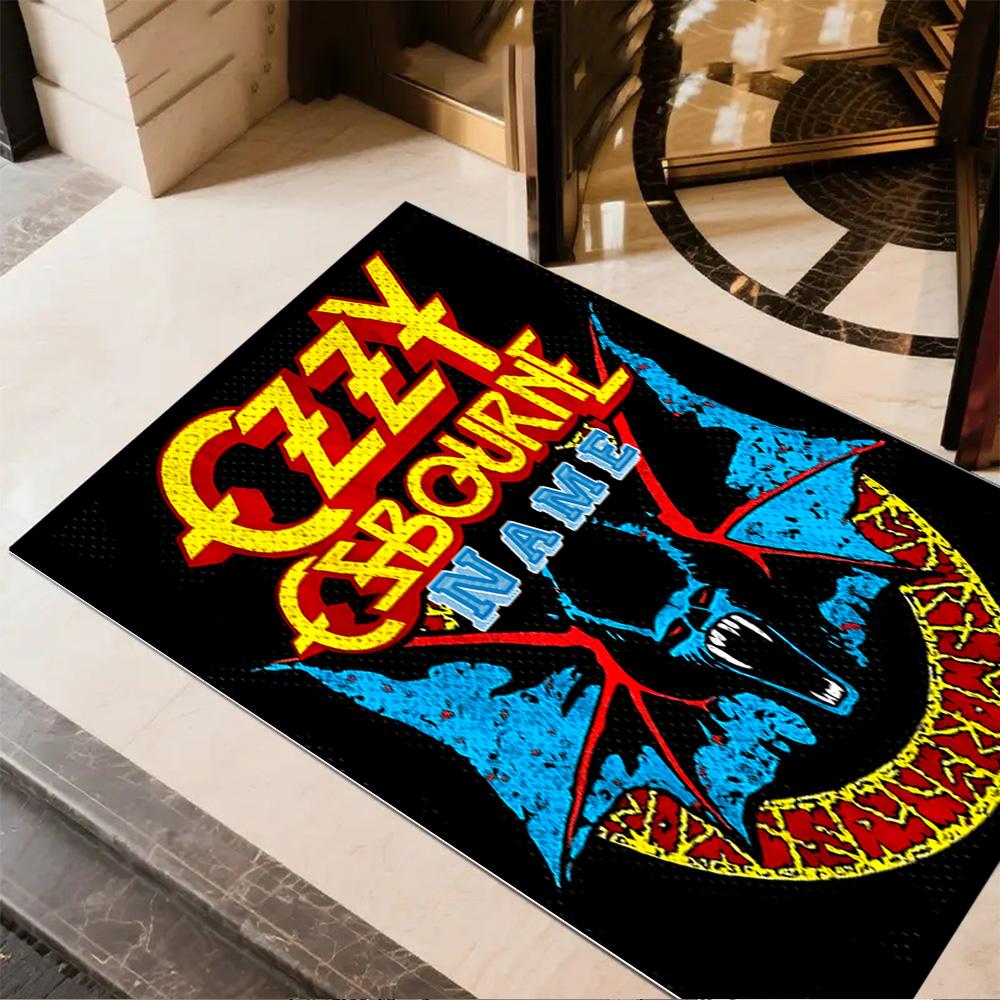 Ozzy Osbourne: Name Symbolism Personalized Text Floor Mat Suitable for Dormitory Decorate room Study room Playrooms Anti-slip Rug Anime Office Decor