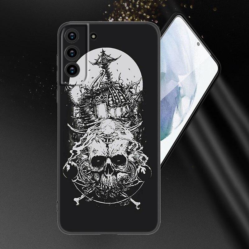 Pouzdro na telefon Satanic Scary Skull pro Samsung Galaxy S20 S21 FE S22 Ultra S10 Lite S10E S9 S8 Plus S7 Edge měkký TPU černý kryt