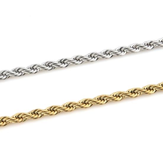 Yousheng Unisex Necklace Twisted Chain Hip Hop Style Stainless Steel Polished Anti-rust Hippie Rock Star Singer Club Party Neck Jewelry