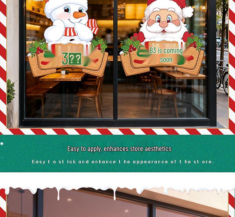 Christmas Wall Decals: Santa, Snowman & Balloons for Glass Doors & Windows