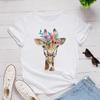 Graphic Cartoon Giraffe Streetwear Fashion Girls T-Shirts Harajuku Clothes Short Sleeve Summer Tees Casual Female O-Neck Tops