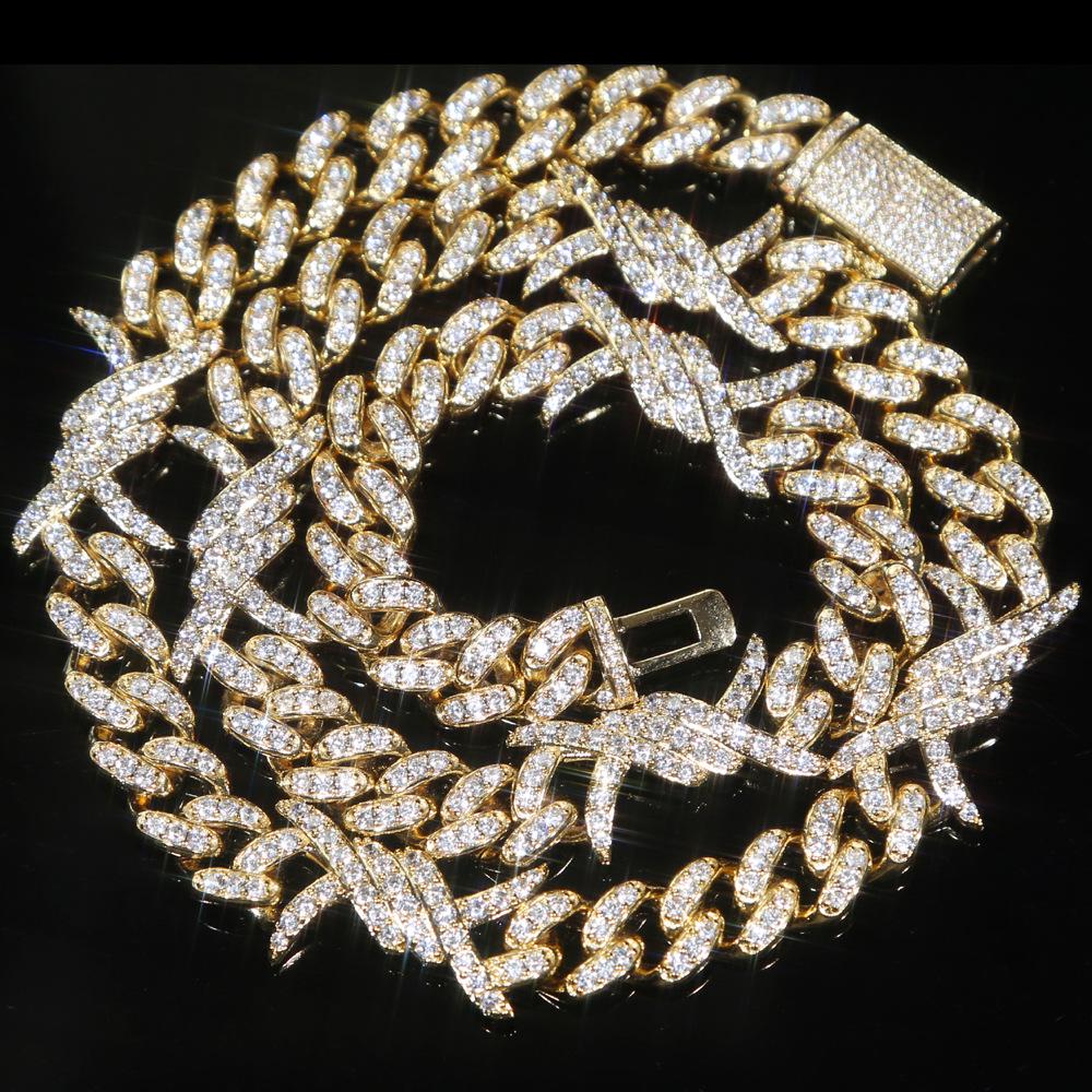Zircon Cuban Chain: Versatile Cross-Border Hip-Hop Jewelry, European & American Fashion for Couples