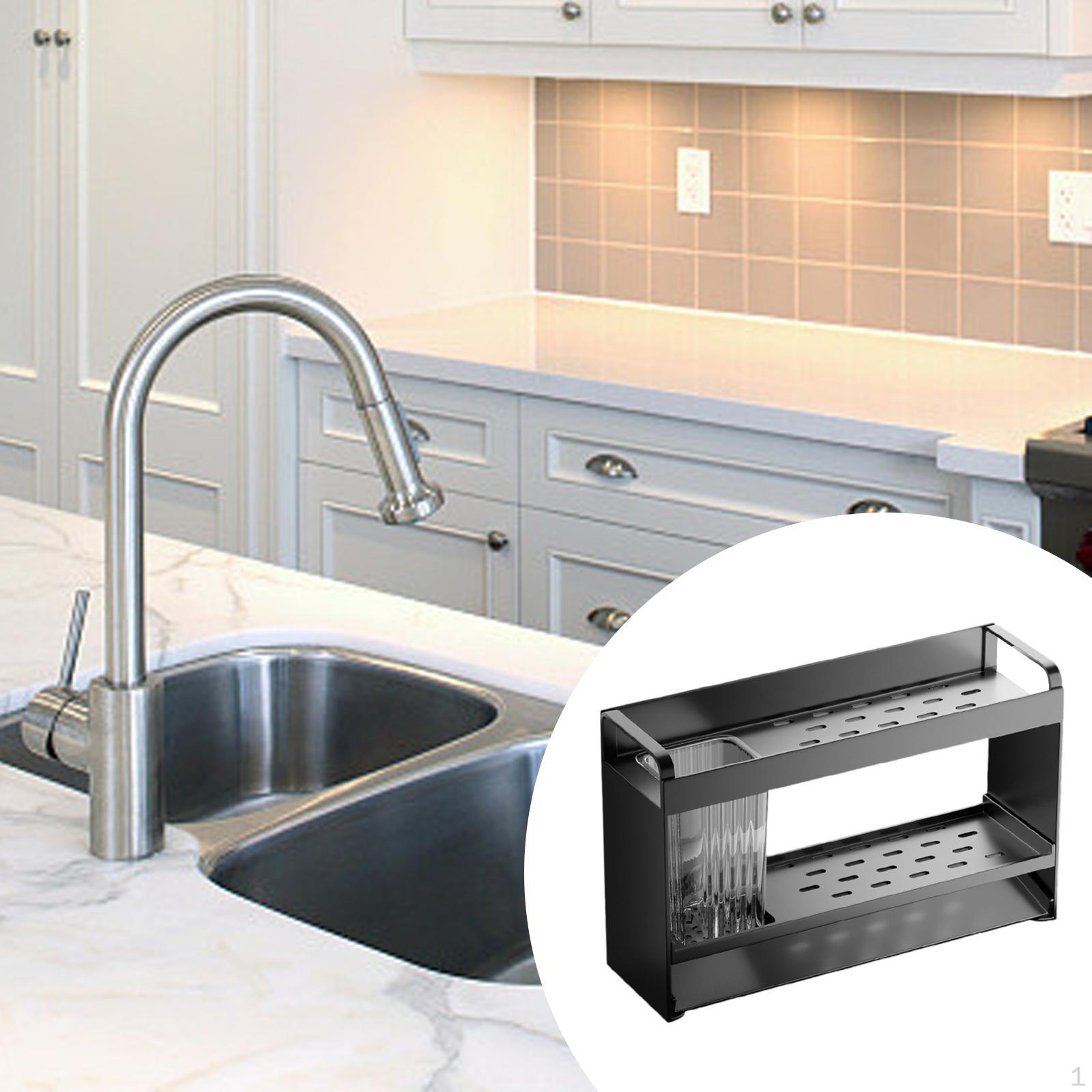 

Sponge Holder for Kitchen Sink Drain Rack Organiser Accessories Drainer with серый