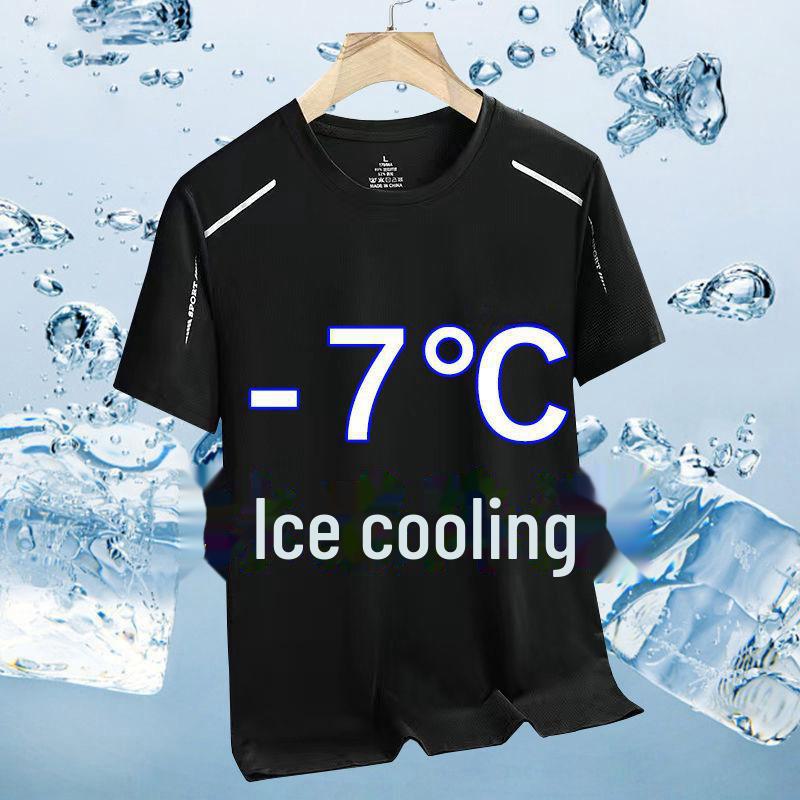 Men's Ice Silk Quick-Dry Summer T-Shirt - Lightweight, Breathable, Fashionable Short Sleeve Top