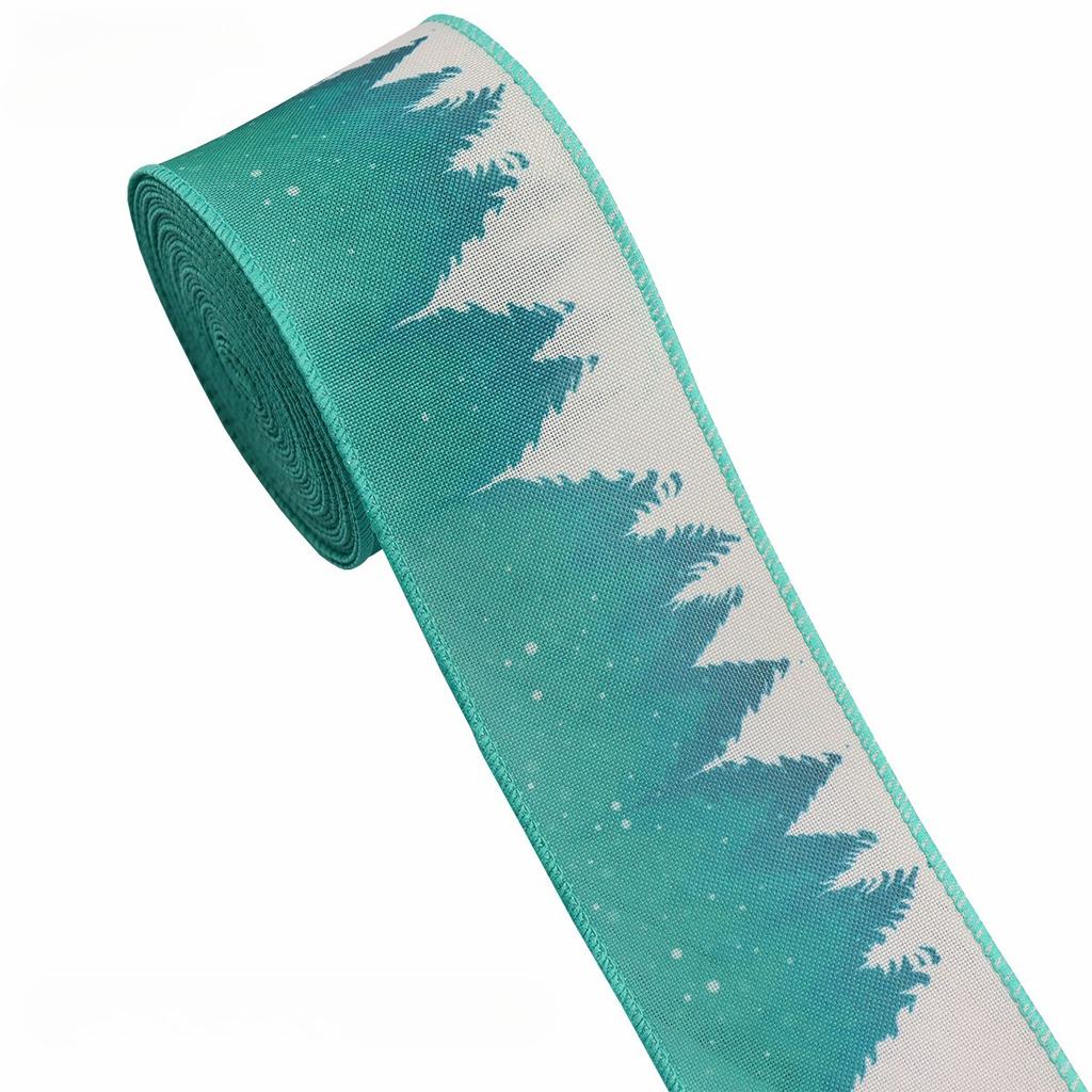 5-Yard Christmas Ribbon with Wire Edges - 63mm Decorative Craft Ribbon for Gift Wrapping