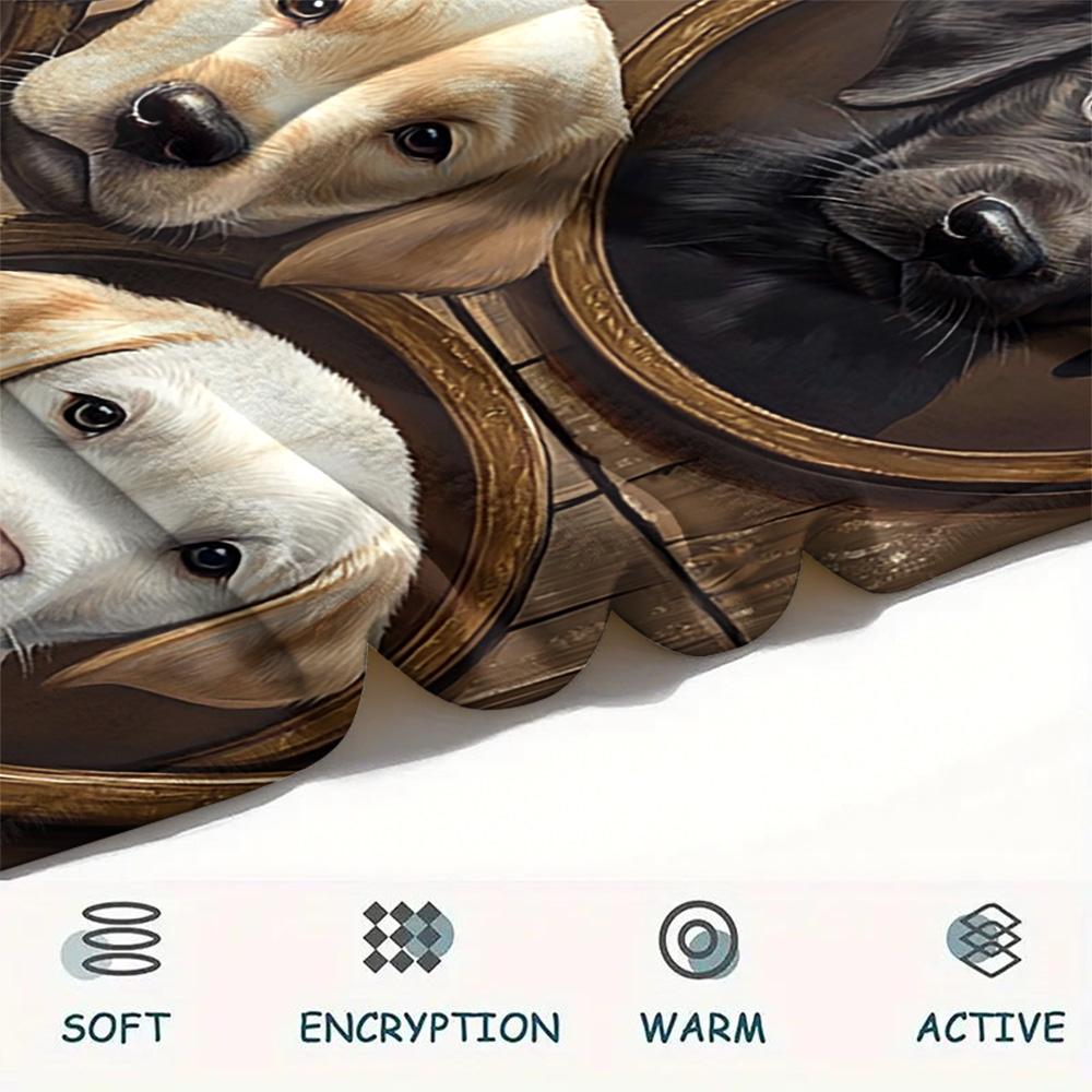 Dog Print Flannel Blanket, High Quality Comfortable for All Seasons, Home Decor, Warmth and Comfort, Perfect for Christmas Gifts