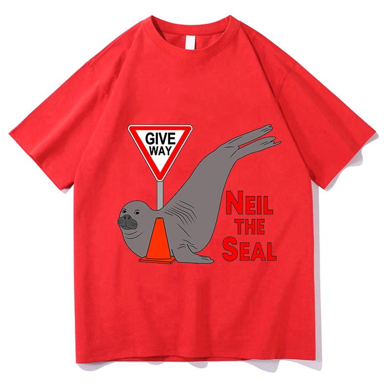 Neil The Seal TShirt Summer Pure Cotton TShirts For Unisex Print Tshirts ShortSleeved Vintage Tees Aesthetic Harajuku Streetwear