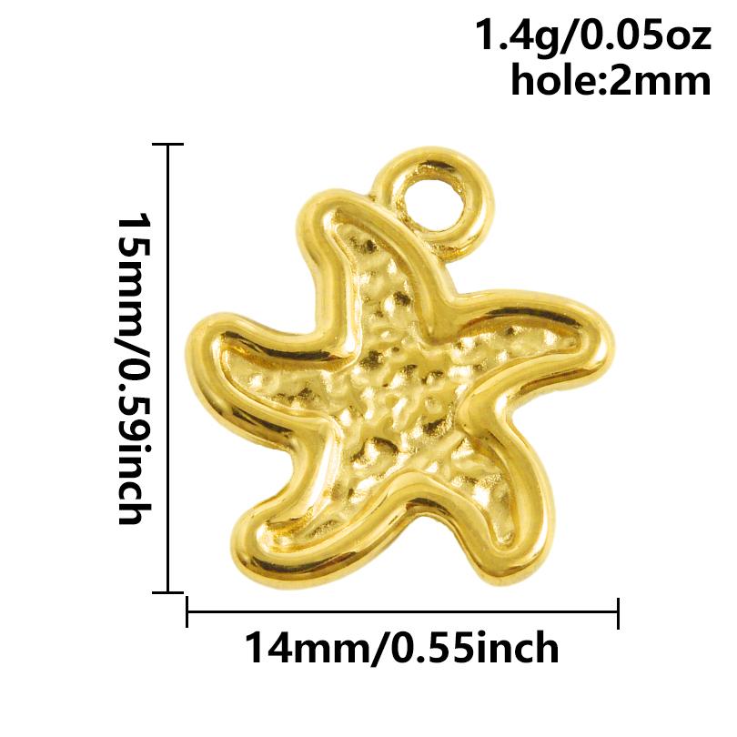 6pcs Real Gold Plated Marine Organism Shell Lobster Coral Stainless Steel Charms For Jewelry Making Supplies DIY Animal Pendant