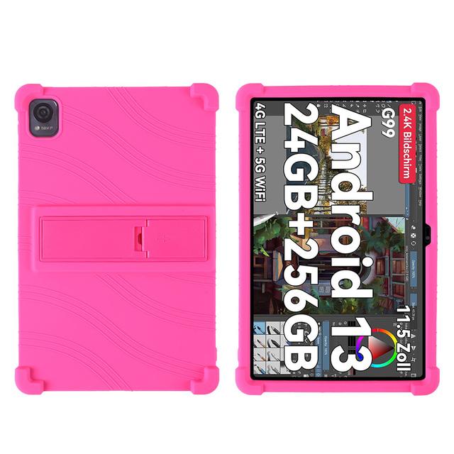 

Adjustable Stand Case for Blackview Mega 1 2024 11.5 inch Soft Silicone Tablet Cover Shockproof Protective Kids Safe Shell Coque Mega 1 2024 рожевий червоний колір