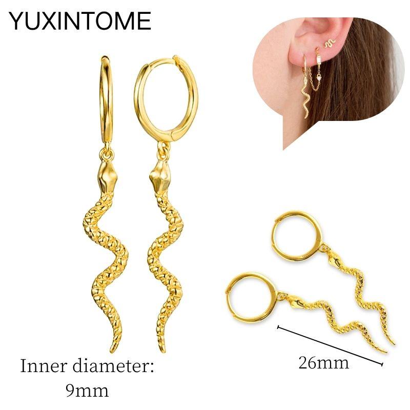 925 Sterling Silver Needle Vintage Square Round Pendant Earrings For Women Crystal Shell Geometric Earrings Fashion Jewelry