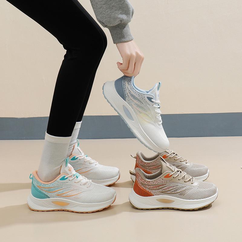 2025 summer new Korean version of versatile breathable fly-woven women's shoes ins tide student casual shoes women's running sports