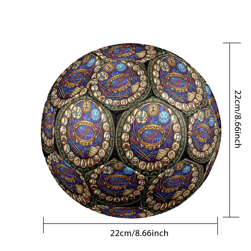 Music Harmony Symbols Round Football Size 5 Adult Ball Suitable for Training Matches and Outdoor Team.