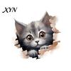Toilet Lid Decoration Broken Wall Cat Sticker, Peel And Stick Decor PVC Bathroom Decal Decal, Removable Waterproof Sticker for