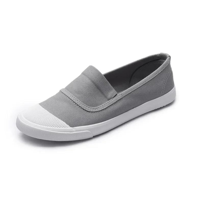 One Foot Canvas Pedal Lazy Shoes for Women 2024 Spring New Leisure Versatile Little White Shoes Female's Flat Sole Shoes Zapatos