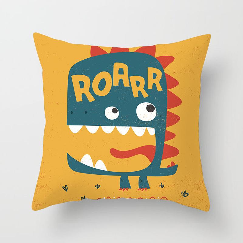 Cartoon Dinosaur Pillow Cover Children's Room Decorative Pillow Cushion Cover