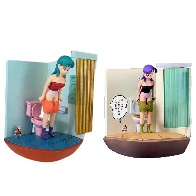 Dragon Ball Anime Figure Bulma Action Figures Master Roshi Toilet Peep Statue PVC Model Doll Collection Decor Toy Birthday Gifts