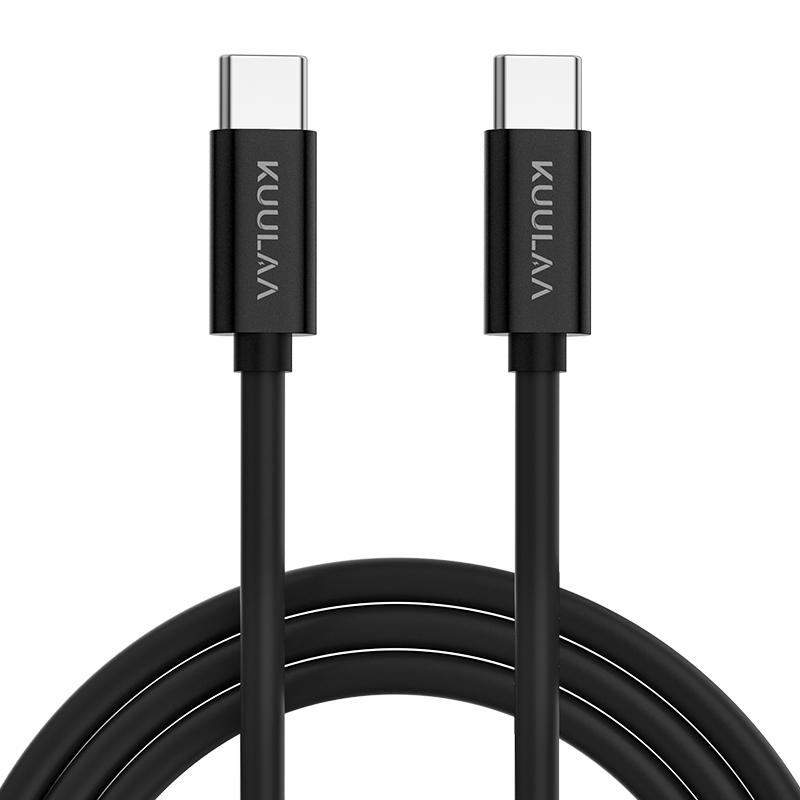 

KUULAA USB C на USB Type C Кабель 60 Вт для iPhone Samsung iPad Pro Быстрая зарядка Зарядный шнур Быстрая зарядка USB C Кабель 1m чёрный