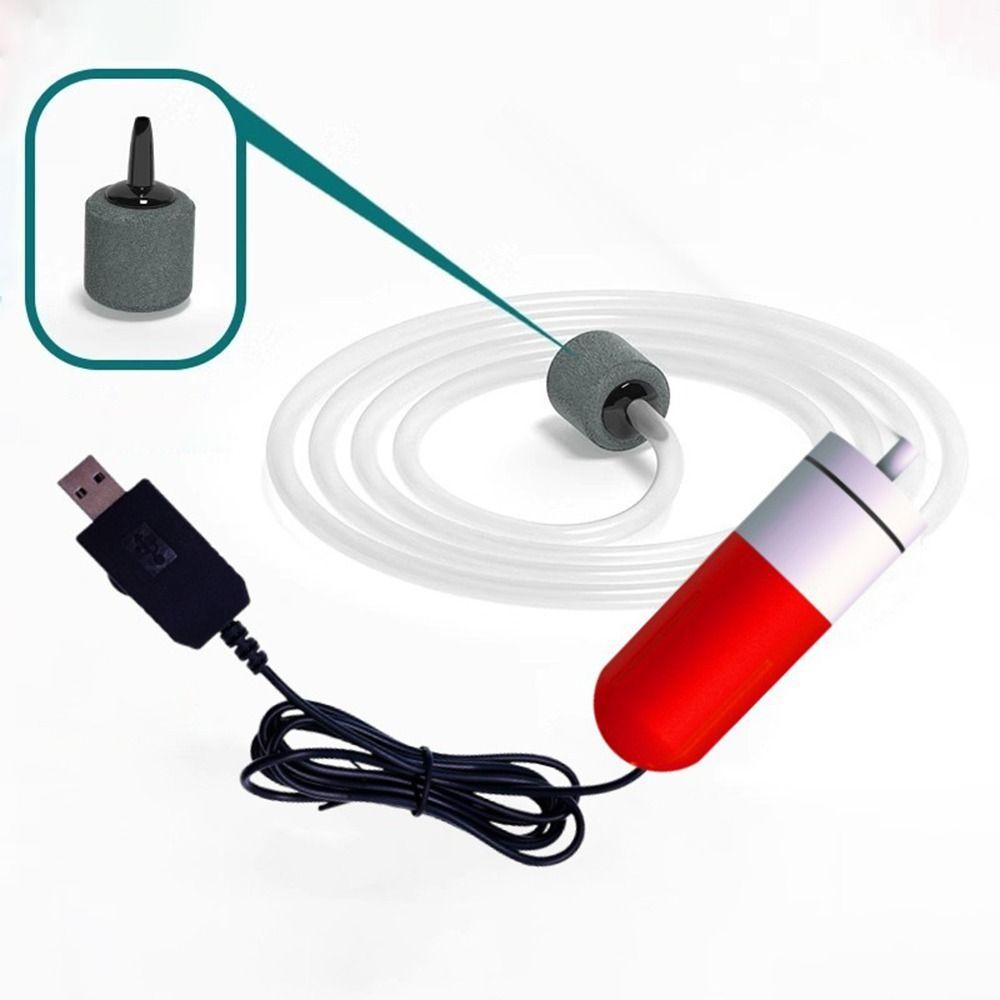 Adjustable Speed Aquarium Oxygen Air Pump Ultra Quiet USB Charging Air Compressor Aerator Portable Mute Aquatic Terrarium Filter