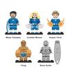 Conjunto de Minifiguras Quarteto Fantástico Sr. Fantástico Mulher Invisível Tocha Humana Coisa Surfista Prateado Blocos de Construção Brinquedos para Crianças Presentes