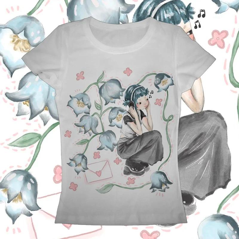 

Y2K Корейская Популярная Одежда Эмо Эстетика Детская Футболка Уличная Одежда Готика Харадзюку Футболка с Графическим Принтом Женская Винтажная Укороченная Футболка 4XL