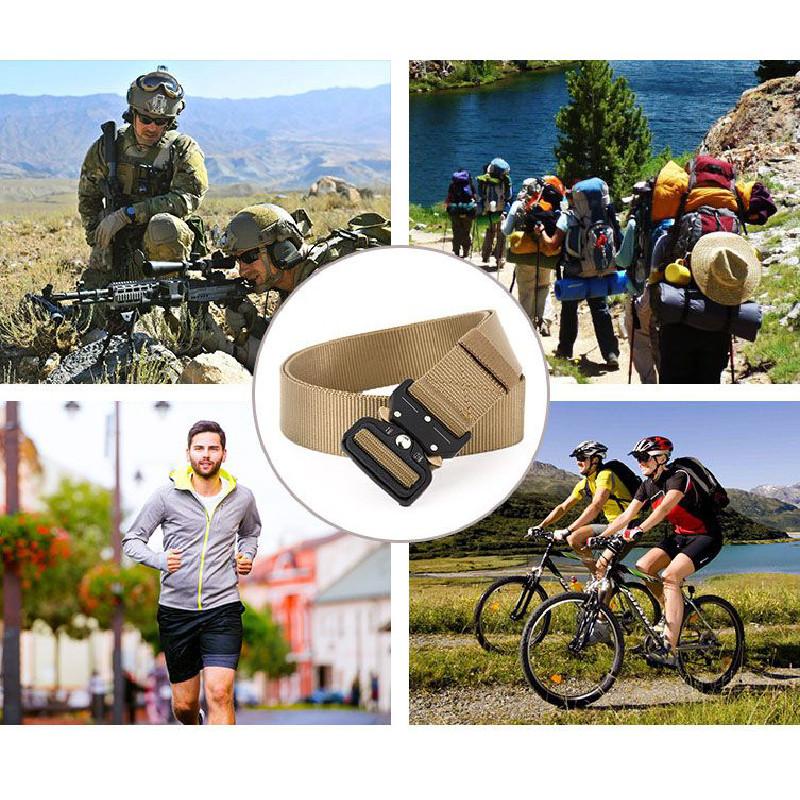 Adjustable Men Military Belt Buckle Combat Waistband Tactical Rescue Tool Rigger