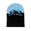 Autumn And Winter Pine Tree, Elk Bear, Jacquard Knitted Hat, Outdoor Leisure, Cornice, Ear Protection, Warm, Windproof Cover, Cold Hat