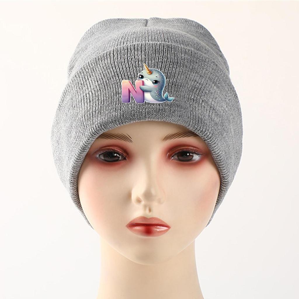 1pc, Alphabet A To Z and Animals Print Knitted Cap Beanie, 260 Knit Hats To Choose, for Men And Women