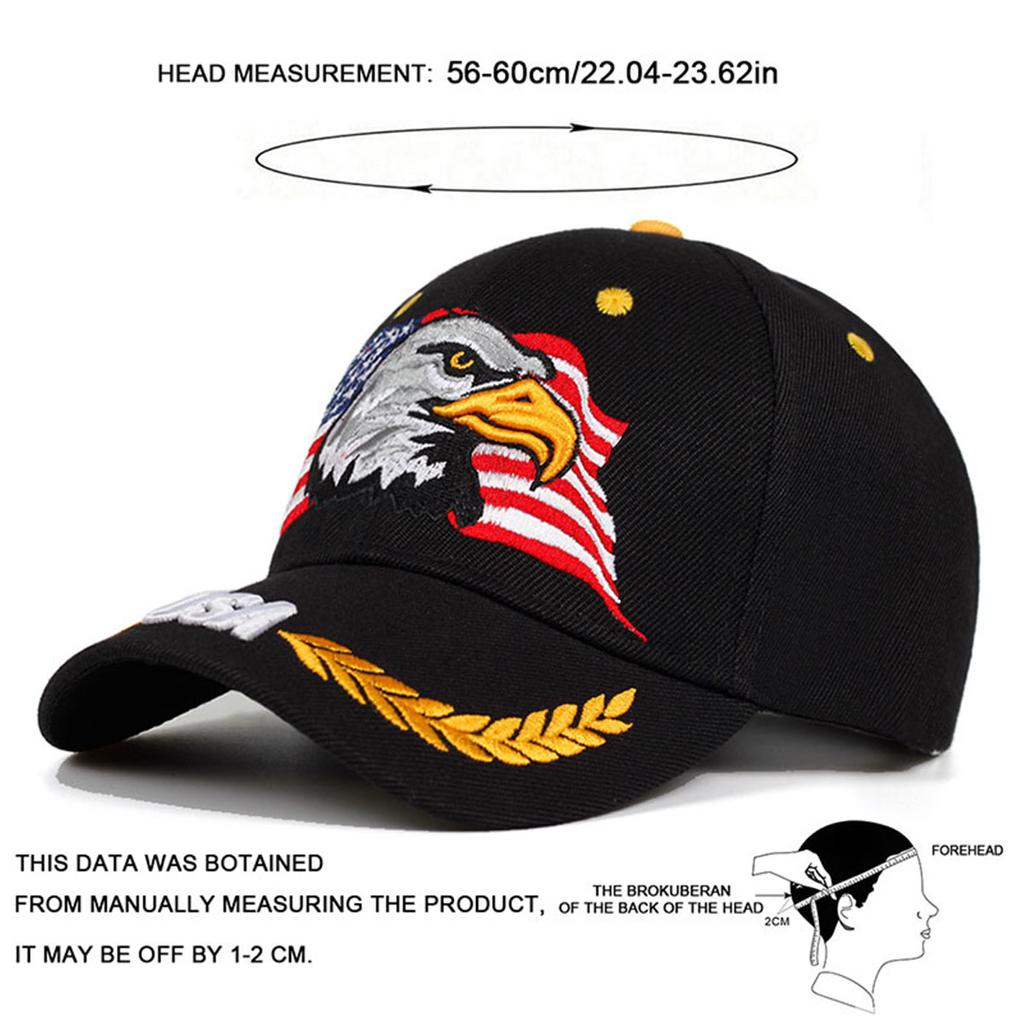 Gorra de Béisbol Bordada con Águila y Bandera Americana de Moda Algodón Ajustable Unisex para Exterior Camping Senderismo Sombreros Entrenamiento Militar Táctico Gorras Gorra de Camionero