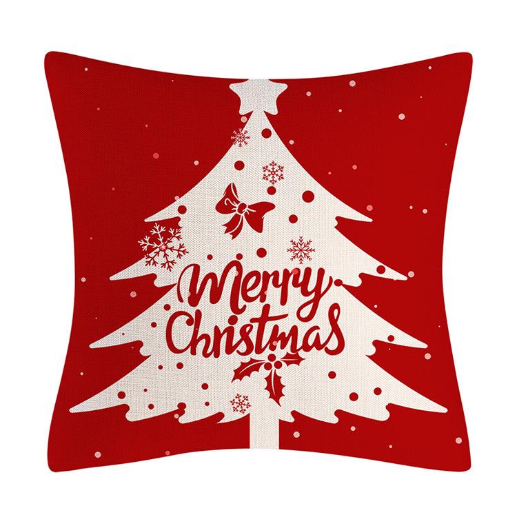 Christmas Red Snowflake Elk Pillowcase Christmas Tree Cushion Cover Home Decoration Pillowcase Combination