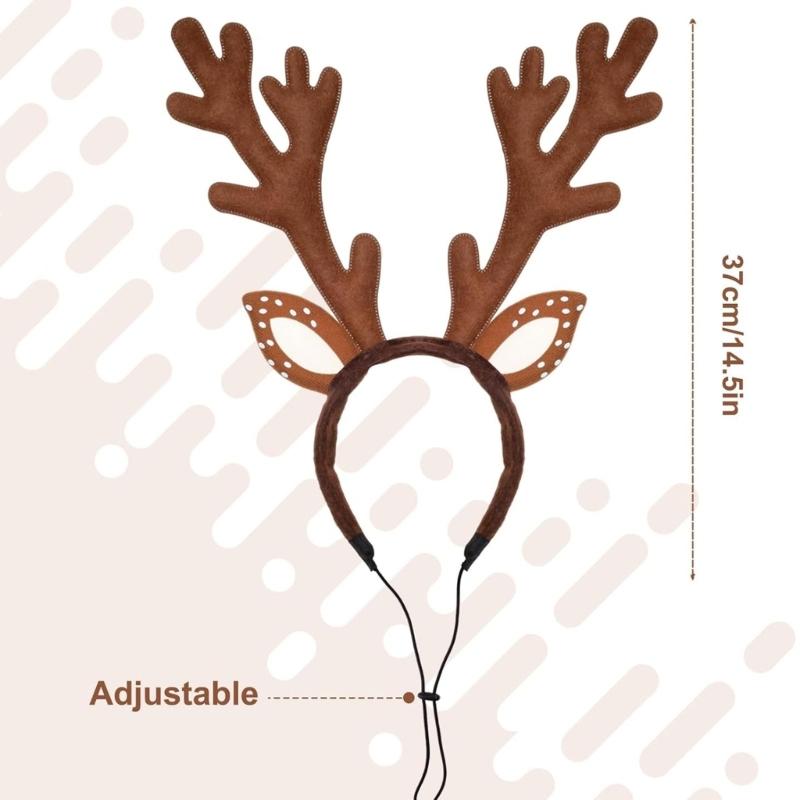 Christmas Pet Antler Headbands For Small Media Dog Cats Soft Costumes Party Decoration Photo Shoot Accessory