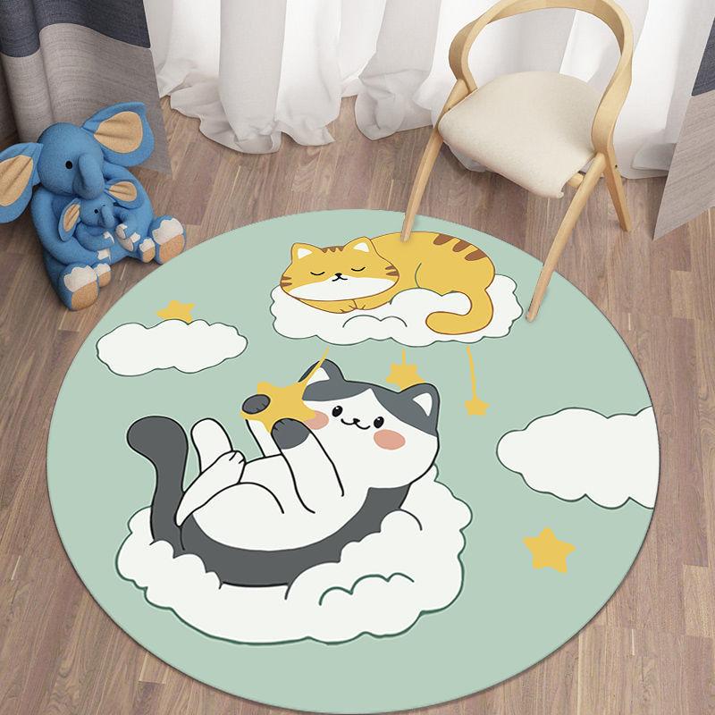 

Мультяшный круглый журнальный столик, коврик, милый стол и стул, детская комната, свежий коврик, подходит для спальни, гостиной 40CM