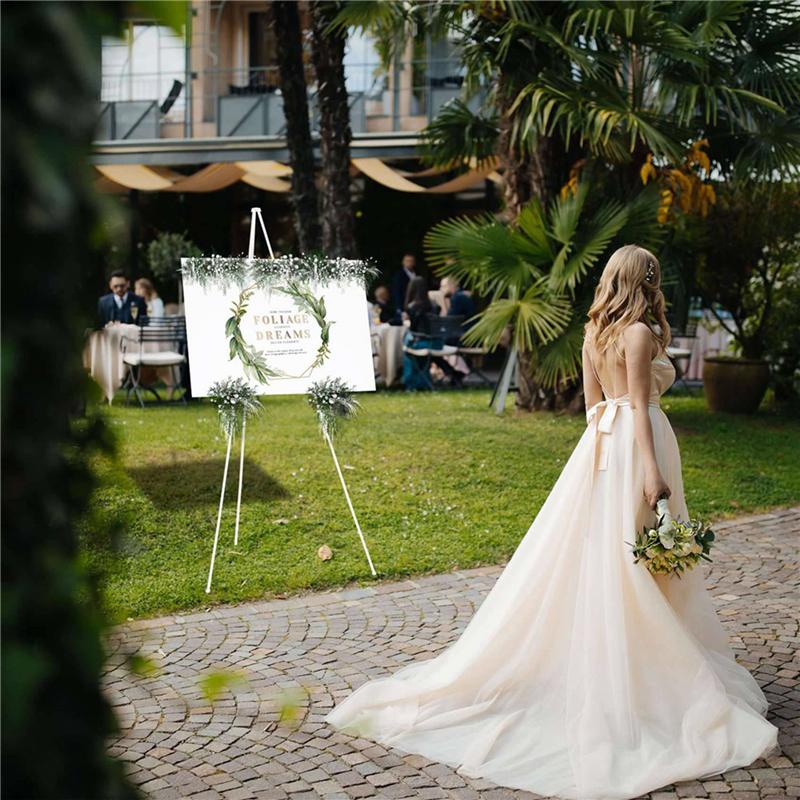 2X White Easel Stand For Display Wedding Sign & Poster-63Intall Easels For Display Holder-Collapsable Poster Easel