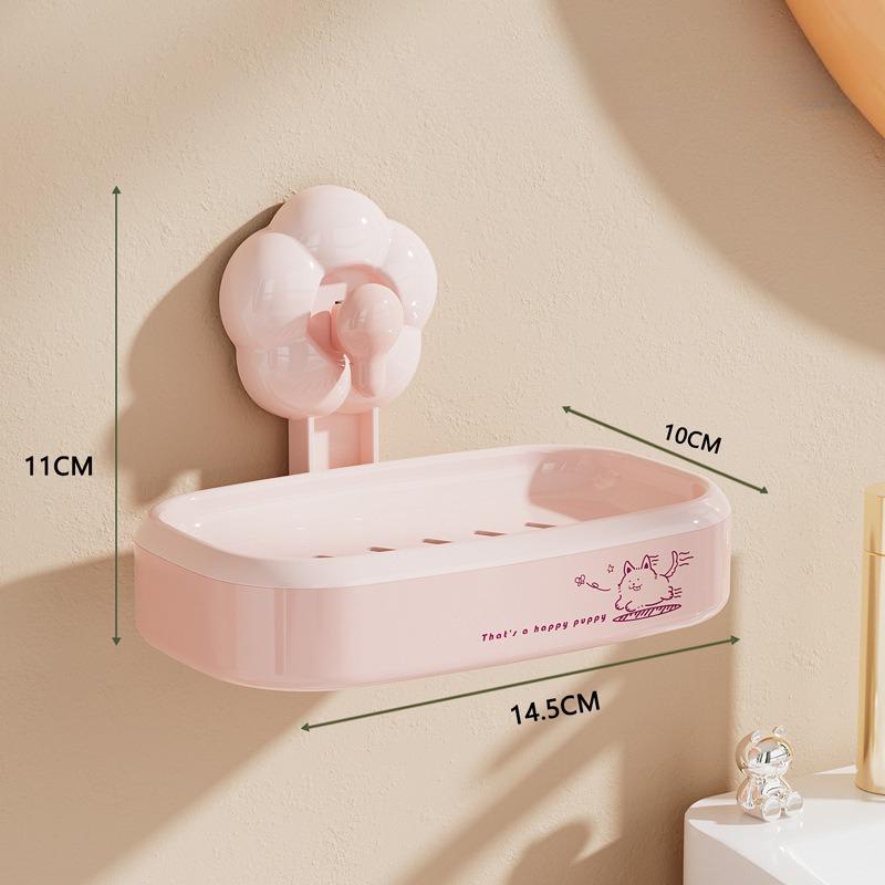 

Мыльница для ванной комнаты с цветочным присоской, монтируемая на стену, без сверления. Съемная мыльница с присоской розовый