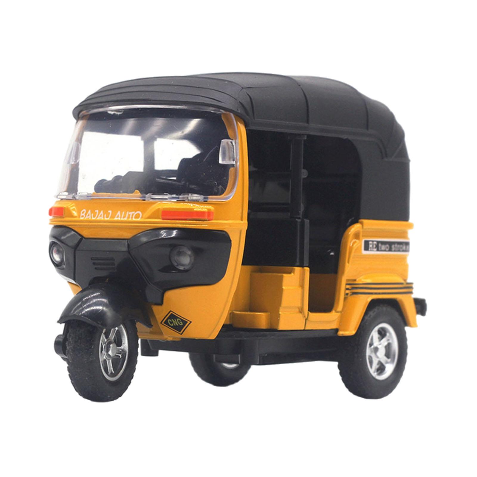 

1/14 Scale Tricycle Model Decor Miniature Figurine for Bedroom Birthday Home Vehicle Toy Three Wheeled Statue Retro Design жёлтый