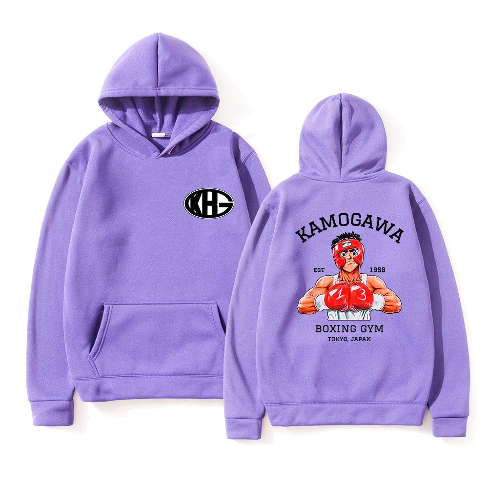 New Academy Style Cartoon Animation Boxing Gym Sweater Men'S Trend Brand Spring And Autumn Loose Casual Pullover Hoodie