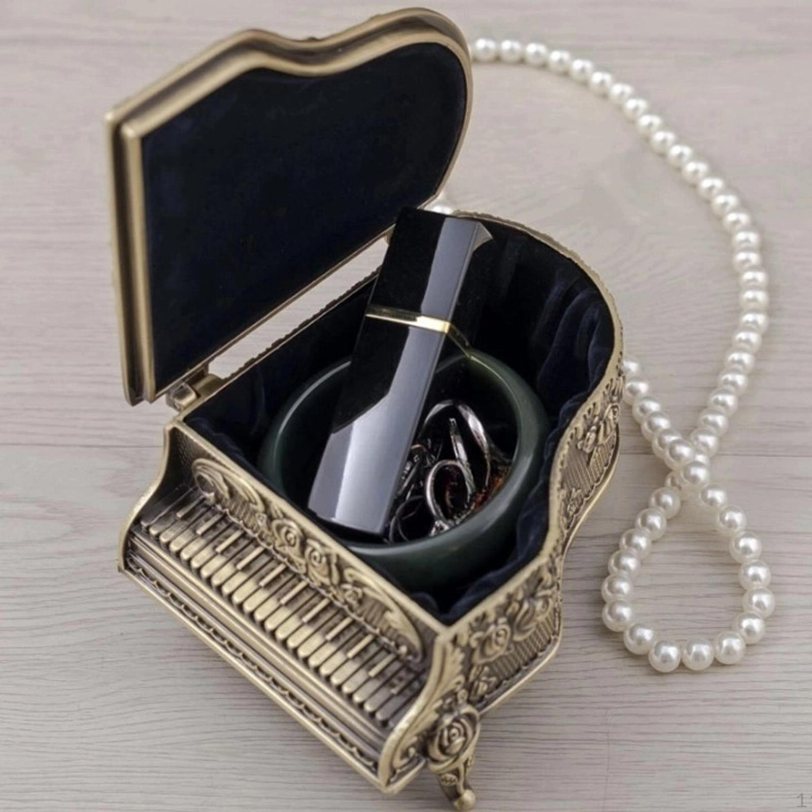 

Металлическая шкатулка для хранения драгоценностей, подарок на день рождения для женщин, винтажный дизайн, брелок на память 9.5x7.4x5.2cm