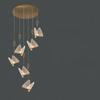Nordic Duplex Luxury Living Room Background Wall Creative Decoration Rotating Staircase Butterfly Attic Hollow Chandelier