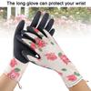 A Pair of Woman Long Anti Slip Waterproof Puncture Proof Glove Gardening(Pink, S)