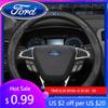 New 2026 Car Sticker Carbon Fiber Car Steering Wheel Cover Non-slip Card Cover for Fords 2 3 4 5 MK 2 6 7 Ranger Fiesta Kuga Mon