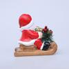 Santa Sleigh Figurine Light Up Ceramic Santa Claus Statue LED