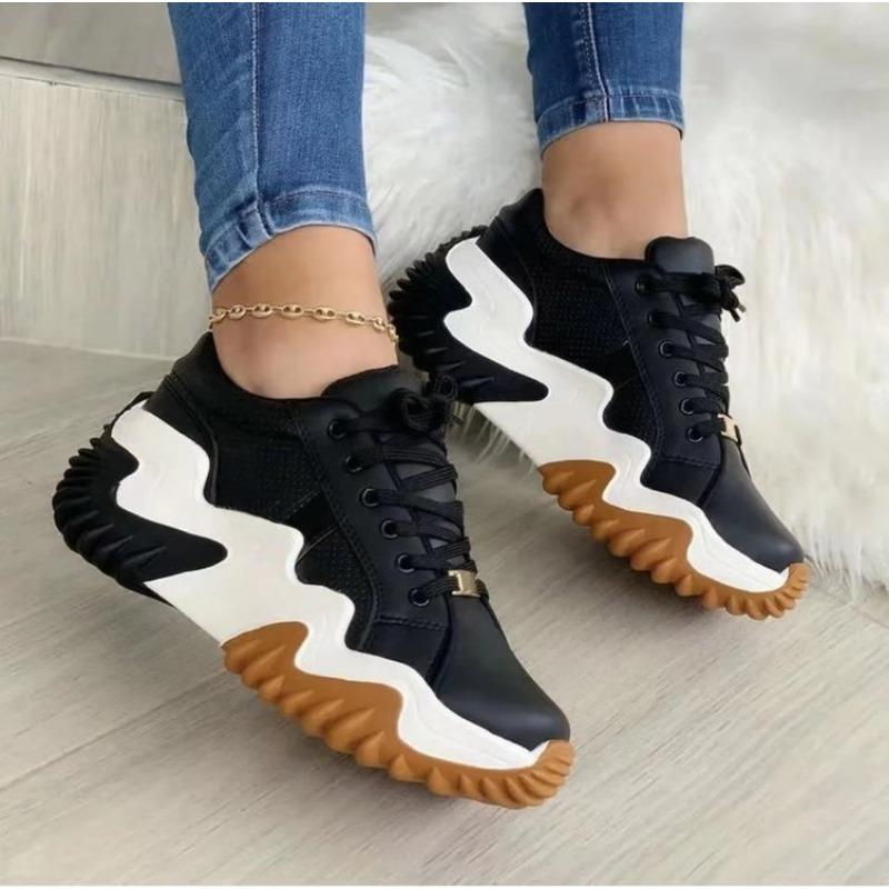 Spring and Autumn new inner heightening platform muffin and casual lace-up shoes large size women's shoes