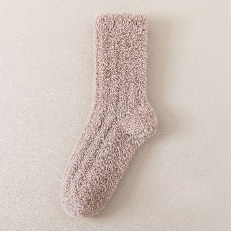 Soft Plush Socks - Winter Thickened and Padded To Keep Warm Mid-calf Socks That Don't Shed Fibers. Autumn and Winter Sleeping Floor Socks.