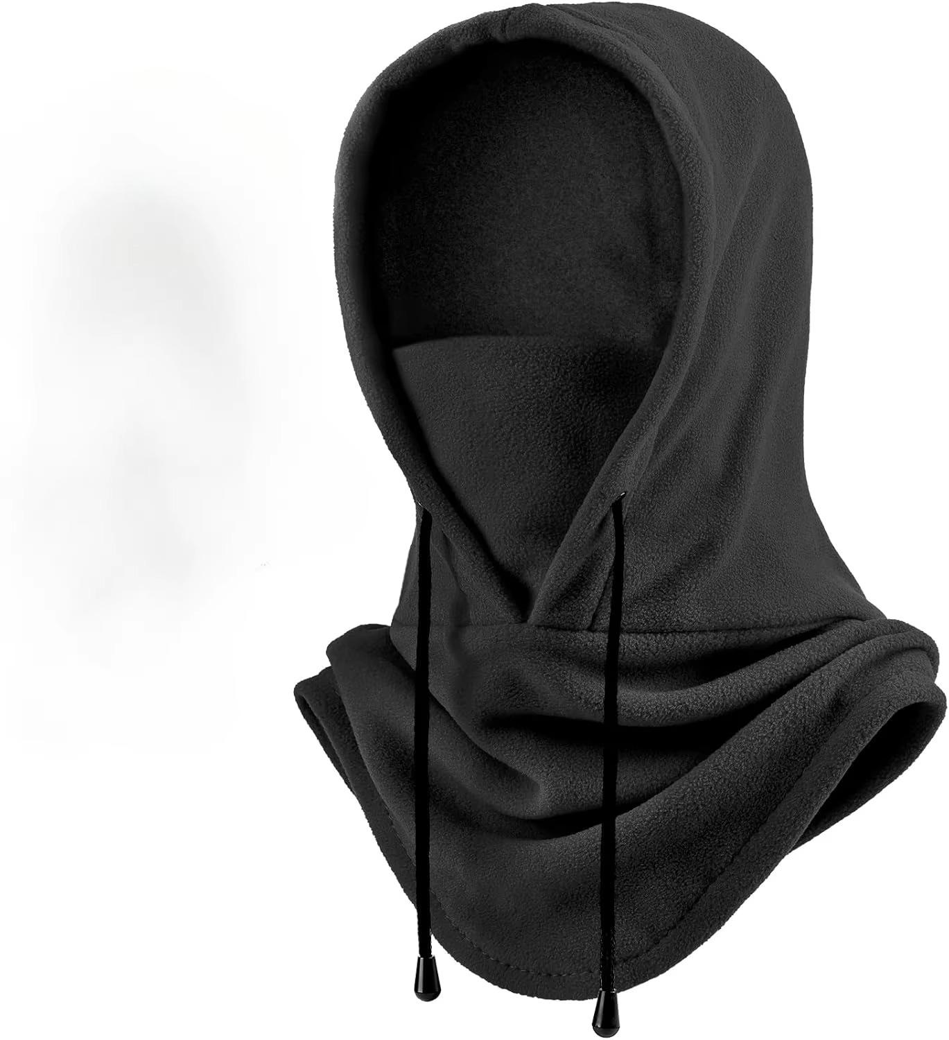 

Зимняя велосипедная шапка 3 в 1, теплый шарф, маска для лица, интегрированный морозостойкий ветрозащитный чехол для головы, утолщенная бархатная защита шеи чёрный