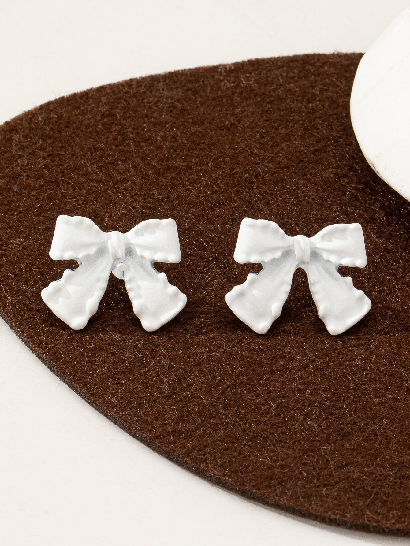 Свежие серьги-гвоздики с бантом, темпераментные, сладкие, элегантные, изысканные, серьги в стиле сяньфань